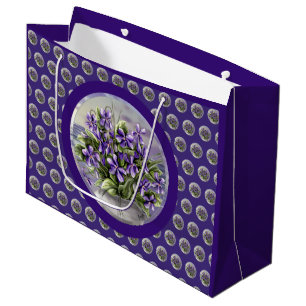 Bolsa De Regalo Grande violetas en tarro lunar