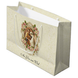 Bolsa De Regalo Grande Virgen Católica María y Boda Vintage San José