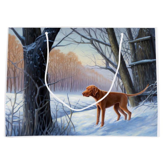 Bolsa De Regalo Grande Vizla Let It Snow Navidades (Anverso)