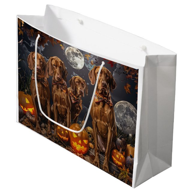 Bolsa De Regalo Grande Vizsla Halloween Spooky (Angulo Anverso)