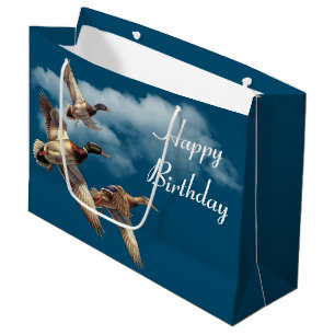 Bolsa De Regalo Grande Volando pavos Mallard para el cumpleaños