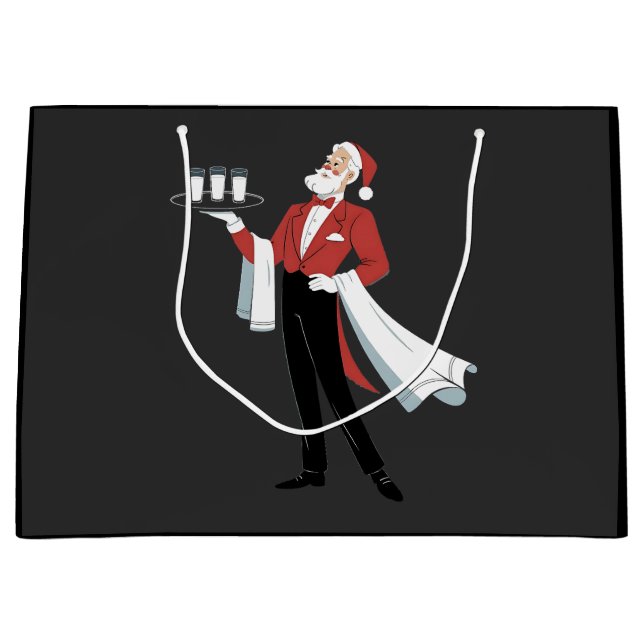 Bolsa De Regalo Grande Waitress Christmas Santa Server Xmas  (Anverso)