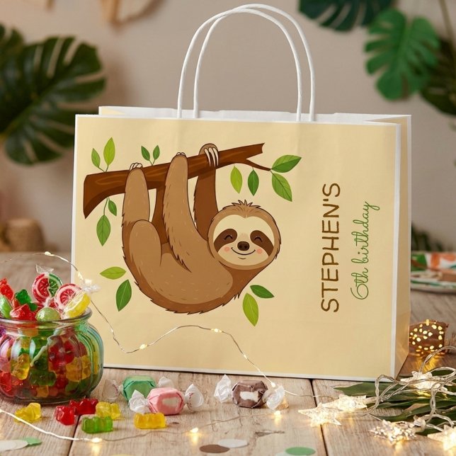 Bolsa De Regalo Grande Wanna hang out? sloth kids birthday (Subido por el creador)