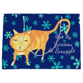 Bolsa De Regalo Grande Warm Fuzzies & Winter Flurries Christmas Cat