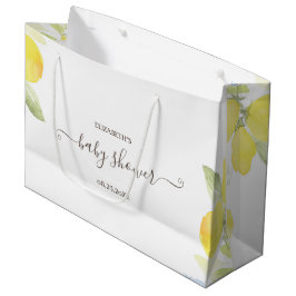 Bolsa De Regalo Grande Watercolor Lemons Baby Shower