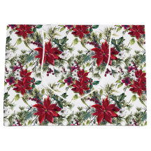 Watercolor Poinsettia Pattern