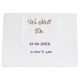 Bolsa De Regalo Grande We still do brown pink name date year boho retro s