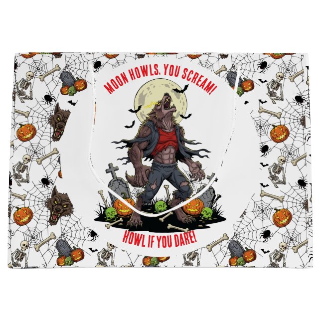Bolsa De Regalo Grande 🐺 Werewolf Halloween Regalo Bag 🎃 💀 (Anverso)