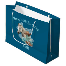Bolsa De Regalo Grande Western Horse Birthday Gift Bag – Navy 