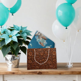 Bolsa De Regalo Grande Western Horse Birthday Gift Bag – Tooled Leather