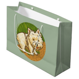 Bolsa De Regalo Grande Westie feliz en el sendero natural
