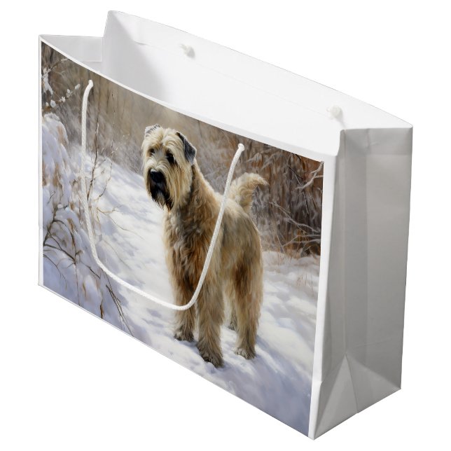 Bolsa De Regalo Grande Wheaten Terrier Let It Snow Navidades (Angulo Anverso)
