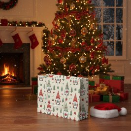Bolsa De Regalo Grande Whimsical Christmas Gnome Gift Bag