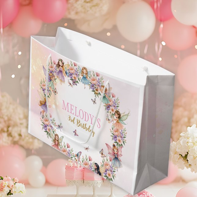 Bolsa De Regalo Grande Whimsical fairy garden 3rd birthday  (Subido por el creador)