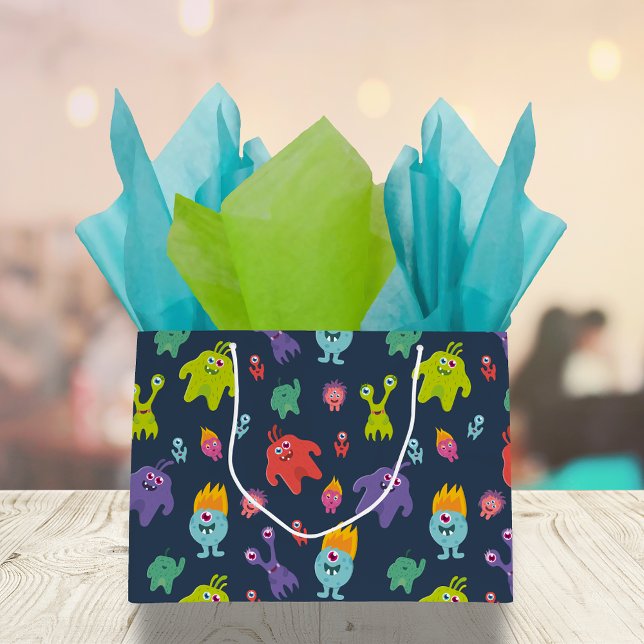 Bolsa De Regalo Grande Whimsical Monster Mash | Fondo oscuro (Subido por el creador)