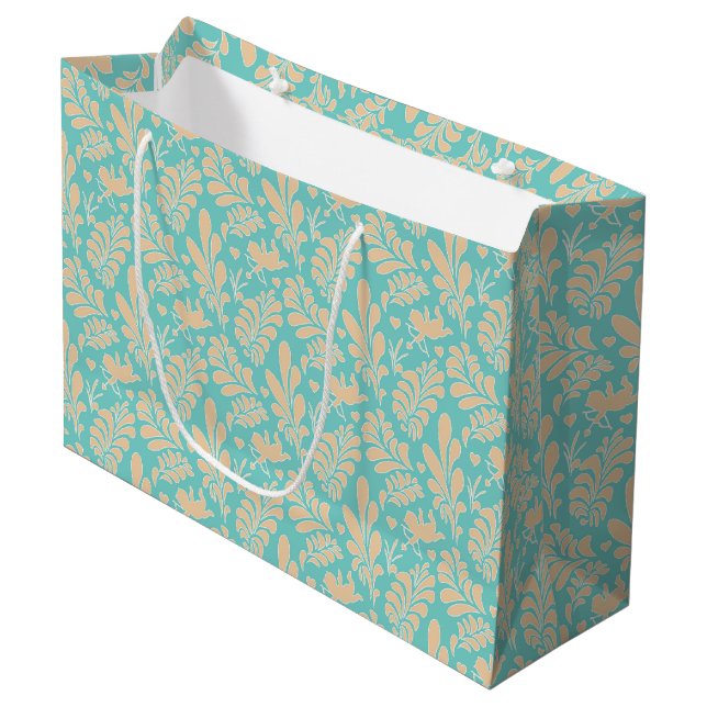 Bolsa De Regalo Grande Whimsical Pastel Floral Valentine (Angulo Anverso)