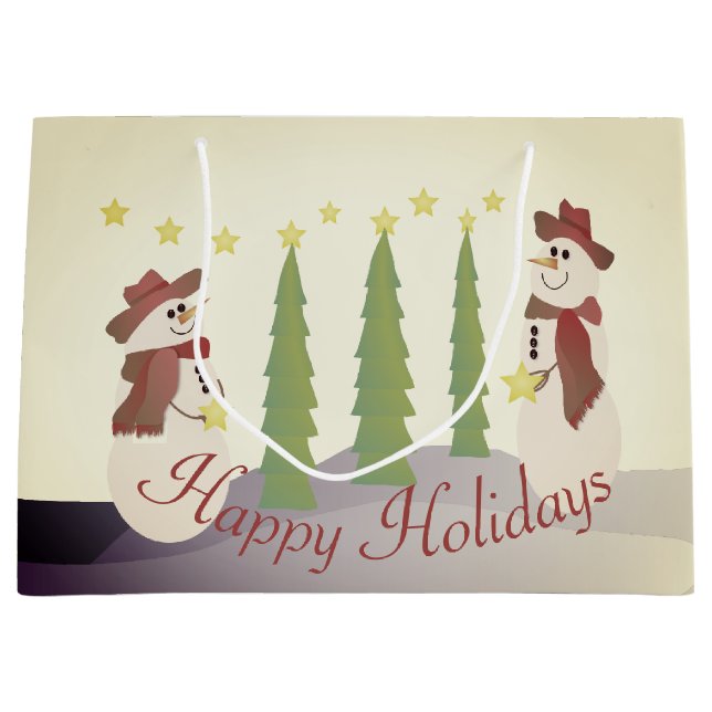 Bolsa De Regalo Grande Whimsy Festiman Snowman (Anverso)