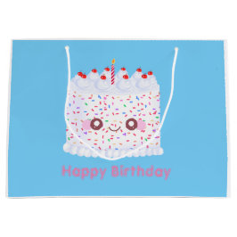 Bolsa De Regalo Grande White Frosting Sprinkle Birthday Cake