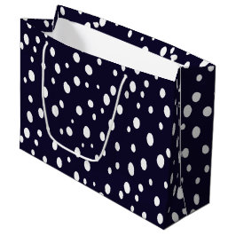 Bolsa De Regalo Grande White Snow Dot Pattern Satin