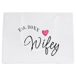 Bolsa De Regalo Grande Wifey red heart est. Year future wife valentine's 