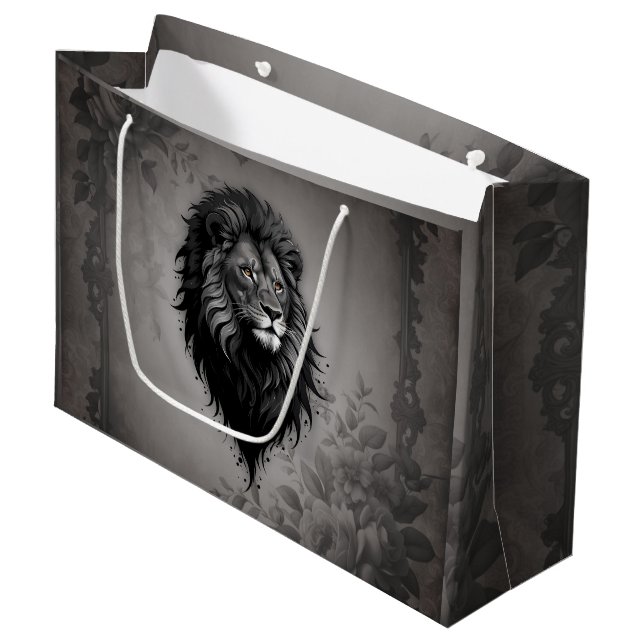 Bolsa De Regalo Grande Wild Grace: impresionante retrato de un león (Angulo Anverso)