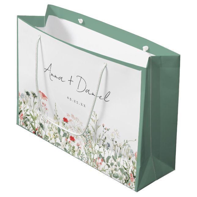 Bolsa De Regalo Grande Wildflower Meadow Boda Gracias (Angulo Anverso)