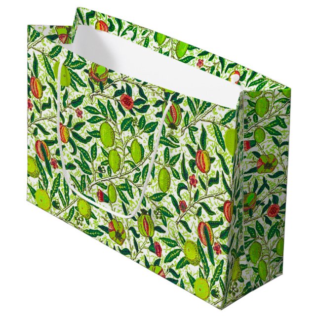 Bolsa De Regalo Grande William Morris Fruta Exótica, Lime Green (Angulo Anverso)