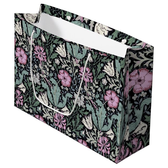 Bolsa De Regalo Grande William Morris Poppy Botanical Victorian Wallpaper (Angulo Anverso)