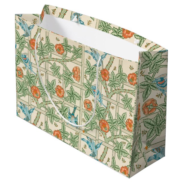 Bolsa De Regalo Grande William Morris Trellis Victorian Wallpaper (Angulo reverso)