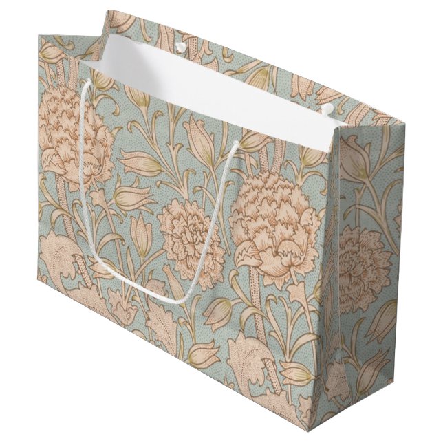 Bolsa De Regalo Grande William Morris Wild Tulip Flower Floral Design (Angulo Anverso)
