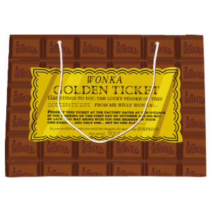 Bolsa De Regalo Grande Willy Wonka Golden Ticket