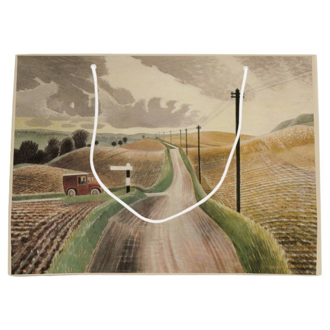 Bolsa De Regalo Grande Wiltshire Landscape (por Eric Ravilious) (Anverso)