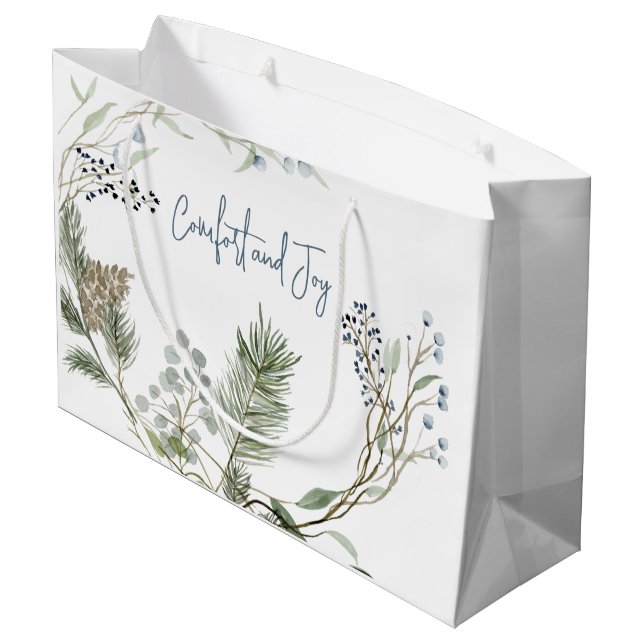 Bolsa De Regalo Grande Winter Berry Wreath (Angulo reverso)