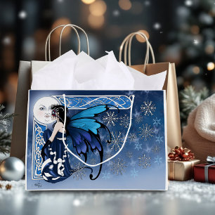 Bolsa De Regalo Grande Winter Moon Fairy Blue