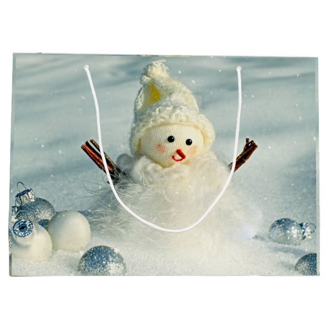 Bolsa De Regalo Grande Winter Whimsy Snowman (Reverso)