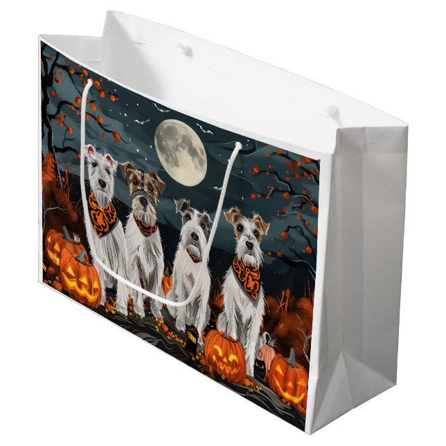 Bolsa De Regalo Grande Wirefox Terrier Halloween Spooky (Angulo Anverso)