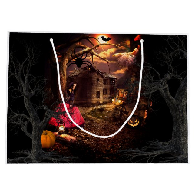 Bolsa De Regalo Grande Witchy Halloween (Reverso)