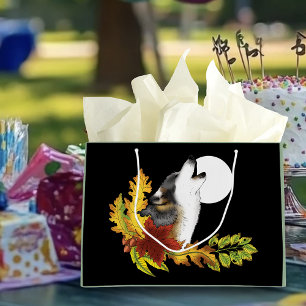 Bolsa De Regalo Grande Wolf Howling Moon