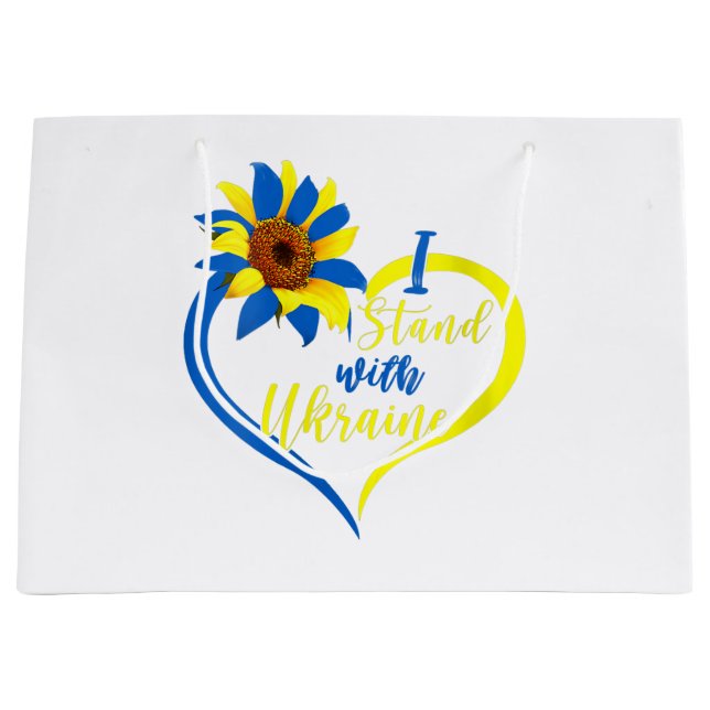 Bolsa De Regalo Grande Womens Love Heart Ukraine Sunflower Ukrainian I St (Anverso)