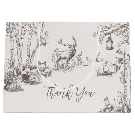 Bolsa De Regalo Grande Woodland Animals Whimsical Winter Baby Shower