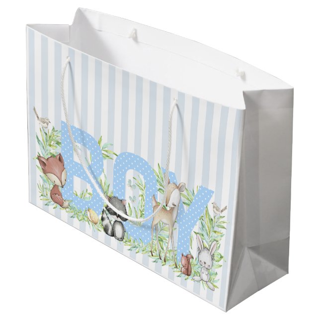 Bolsa De Regalo Grande Woodland Boy Baby Shower (Angulo reverso)