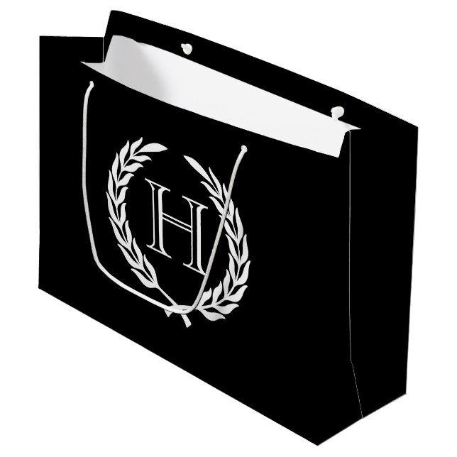 Bolsa De Regalo Grande Wreath de blanco y negro (Angulo Anverso)