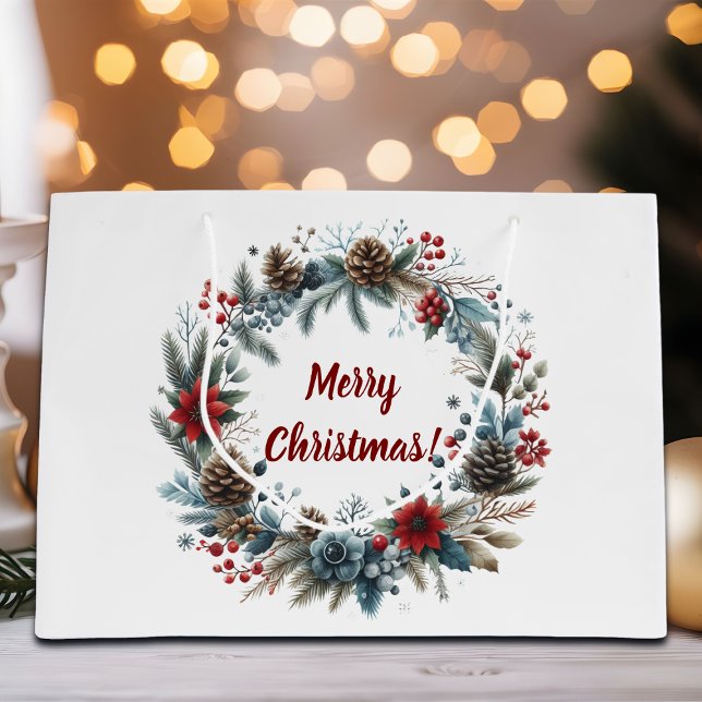 Bolsa De Regalo Grande Wreath de pieles florales de invierno (Subido por el creador)