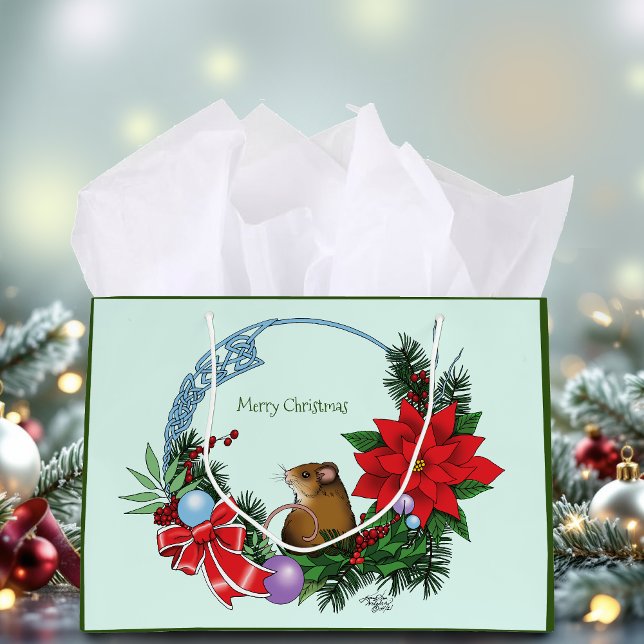 Bolsa De Regalo Grande Wreath del ratón navidades (Subido por el creador)