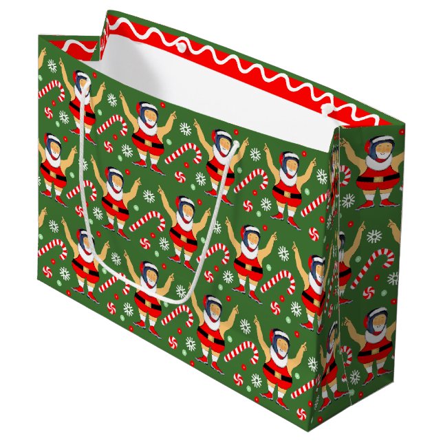Bolsa De Regalo Grande Wrestling Christmas Holiday (Angulo Anverso)