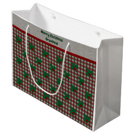Bolsa De Regalo Grande Xmas Gingham de los años 1940 - Personalizado