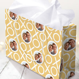 Bolsa De Regalo Grande XOXO Abrazos y Besos 2 Foto Personalizada Amarillo