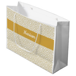 Bolsa De Regalo Grande Yellow Gold Geometric White Monogram Name