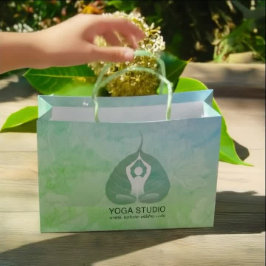 Bolsa De Regalo Grande Yoga Studio Instructor Meditación Pose Bodhi Leaf