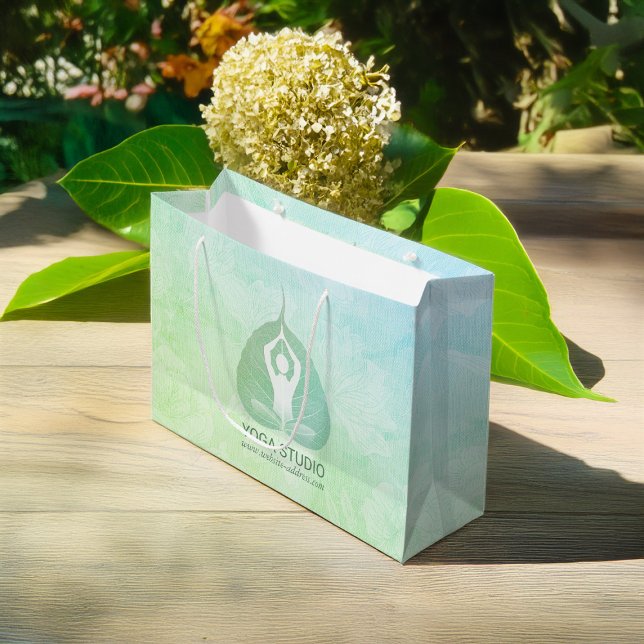 Bolsa De Regalo Grande Yoga Studio Instructor Meditación Pose Bodhi Leaf (Subido por el creador)